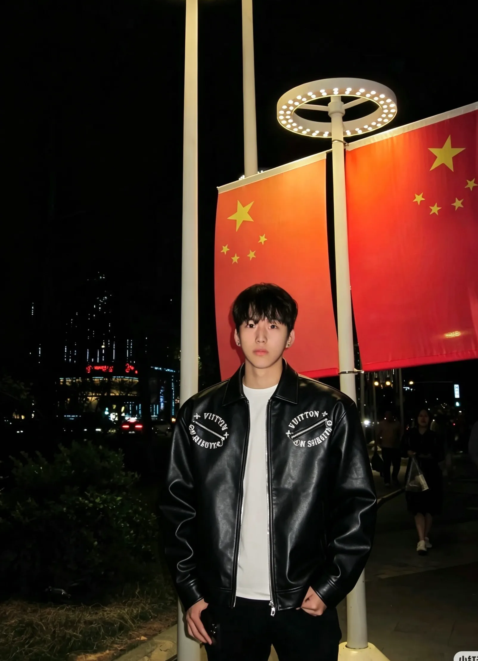 Louis Vuitton/Louis Vuitton Shibuya limited motorcycle lapel leather jacket